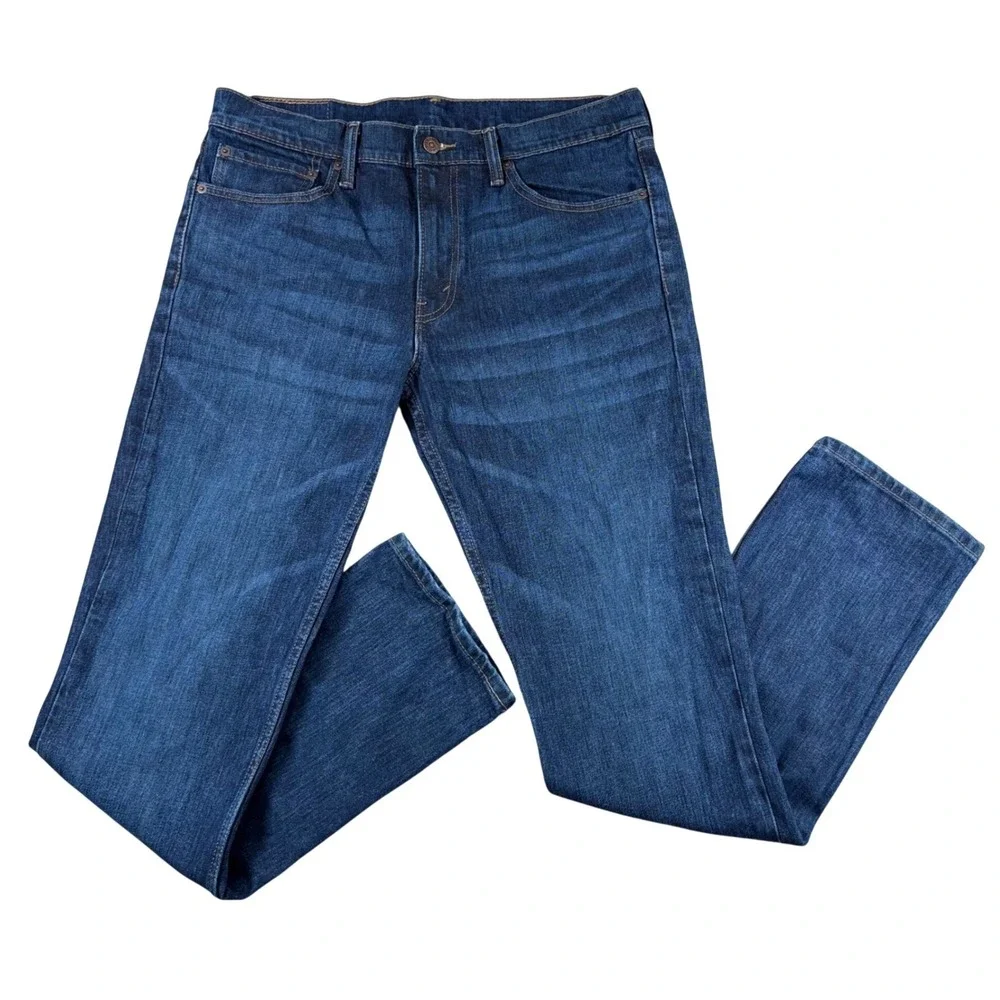 Levi's 511 Slim Fit Jeans Mens 36x34 Dark Wash‎ Denim Stretch Blue Pants